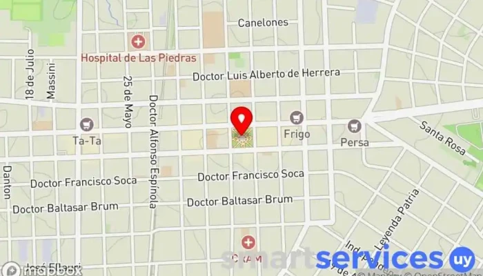 mapa de Plaza las piedras Atracción turística en Las Piedras