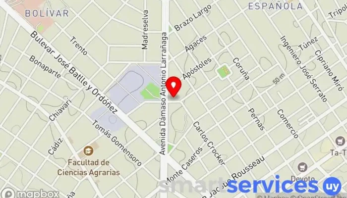 mapa de Polarizarte - Láminas de Seguridad, Polarizados y Ploteo Comercio en Montevideo
