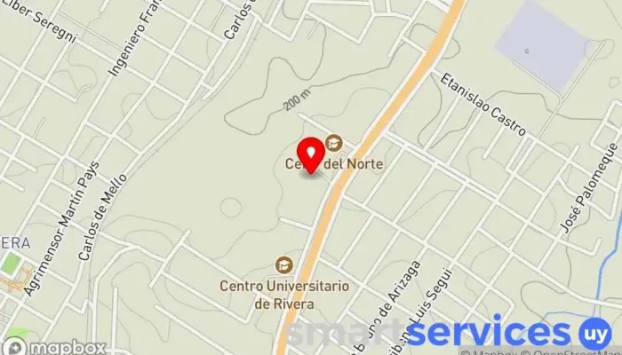 mapa de Polo Educativo Tecnológico Rivera Escuela secundaria superior en Rivera