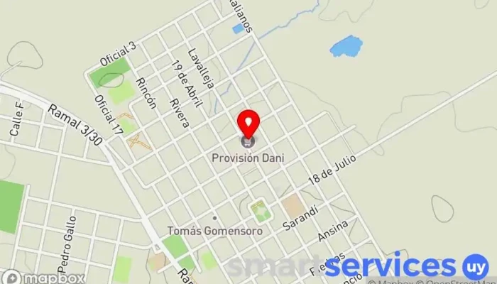 mapa de Provisión Dany Comercio en Tomas Gomensoro