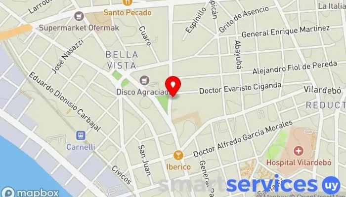 mapa de PUE Centro 3 (Programa Uruguay Estudia) Escuela en Montevideo