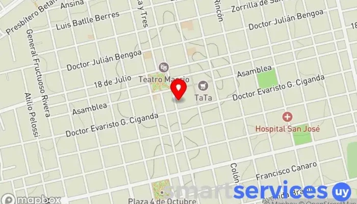 mapa de Puerto Óptico San José Óptica, Joyería en San José de Mayo