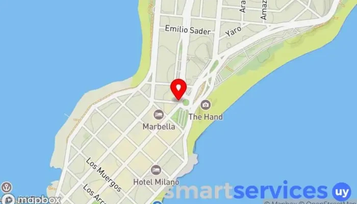 mapa de Punta del Este (via Colonia) Terminal de ferry en Punta del Este