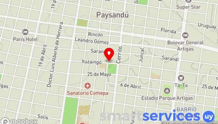 mapa de Punto Com Institución educativa en Paysandú