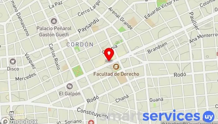 mapa de RADIARTE Emisora de radio en Montevideo