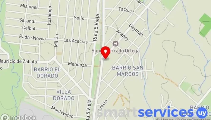 mapa de Radio base Antel Las Piedras Oficinas de empresa en 18 de Mayo