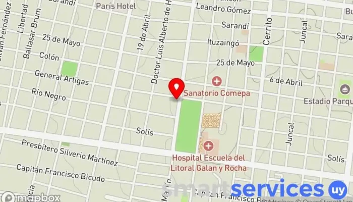mapa de Radio CW 39 La Voz de Paysandú Emisora de radio en Paysandú