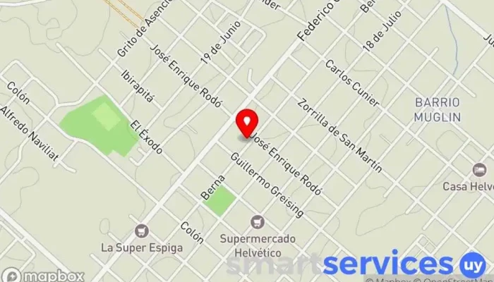 mapa de Radio del Oeste Emisora de radio en Nueva Helvecia