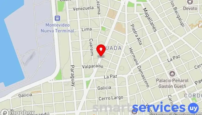 mapa de Radio Flet Empresa de mensajería en Montevideo