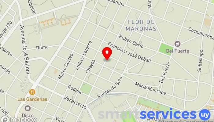 mapa de Radio Flor de Maroñas Emisora de radio en Montevideo