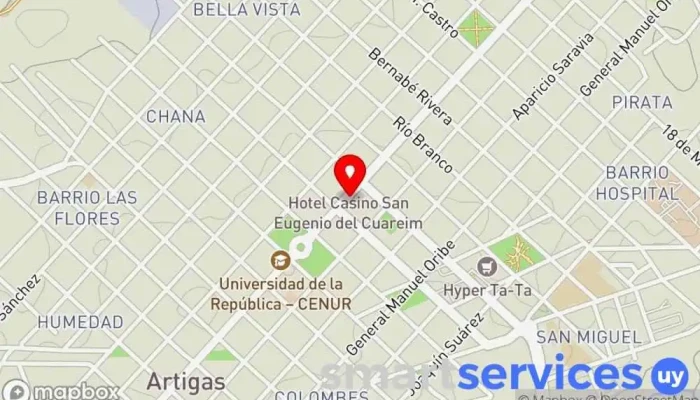 mapa de Radio LA VOZ DE ARTIGAS Emisora de radio en Artigas