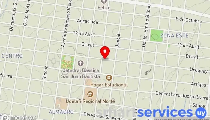 mapa de Radio Libertadores Oficinas de empresa en Salto