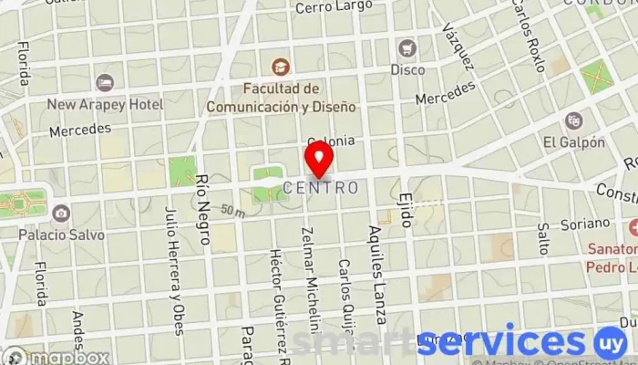 mapa de Radio Universal CX 22 AM 970 Emisora de radio en Montevideo