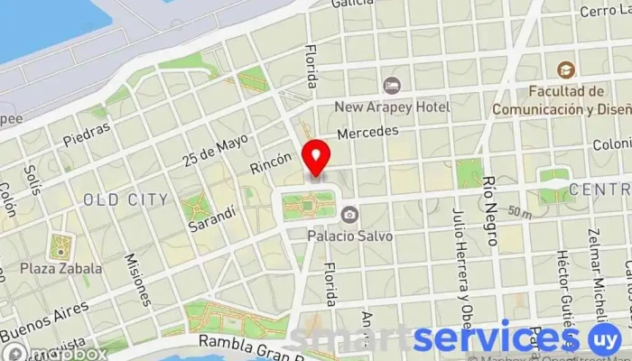 mapa de Radisson Montevideo Victoria Plaza Hotel Hotel en Montevideo