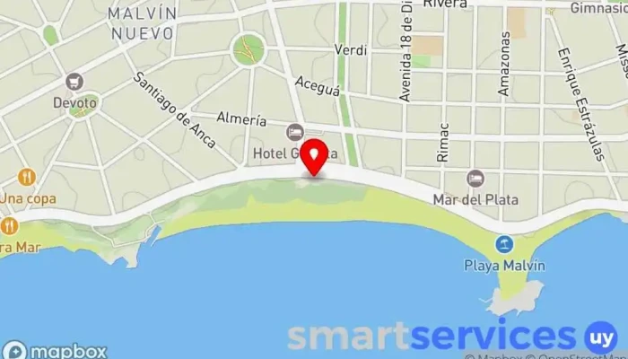 mapa de Rambla de Malvín Atracción turística en Montevideo