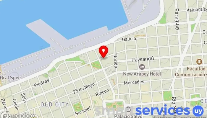 mapa de Raycom Comunicaciones Distribuidor de equipos de telecomunicación, Consultora informática, Equipos y soluciones de energía, Proveedor de servicios de telecomunicaciones en Montevideo