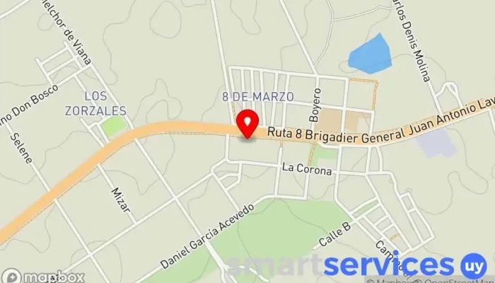 mapa de Red Market 5 (Villa Garcia) Supermercado en Montevideo