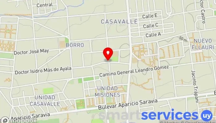 mapa de Red Pagos Borro (Mambu) Banco en Montevideo
