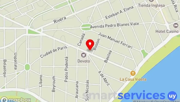 mapa de Red Pagos Don Julio / Cambio Aguerrebere Servicio de giros bancarios en Montevideo