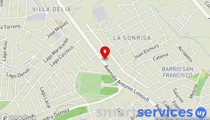 mapa de Red Pagos Institución financiera, Cobro de deudas en Maldonado
