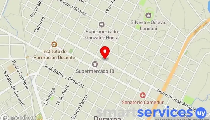 mapa de Red Pagos Cajeros automáticos en Durazno