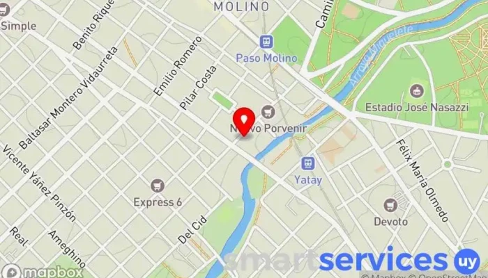 mapa de Red Pagos Institución financiera en Montevideo