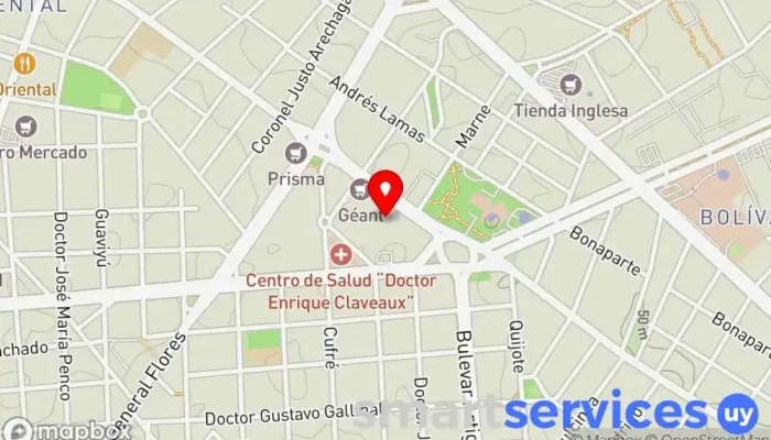 mapa de Red Pagos Cajeros automáticos en Montevideo