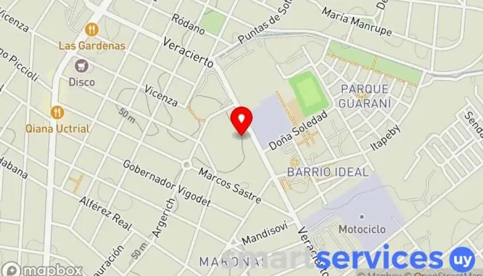 mapa de Red pagos Supermercado en Montevideo