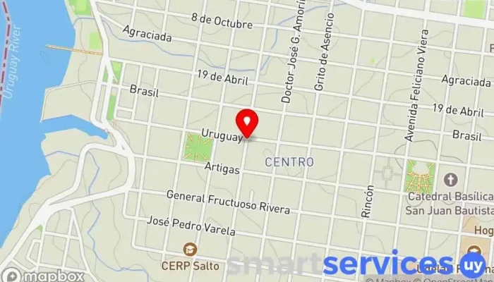 mapa de Red Pagos Cajeros automáticos en Salto