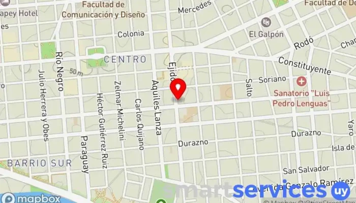 mapa de Red Pagos Talita Cobro de deudas en Montevideo