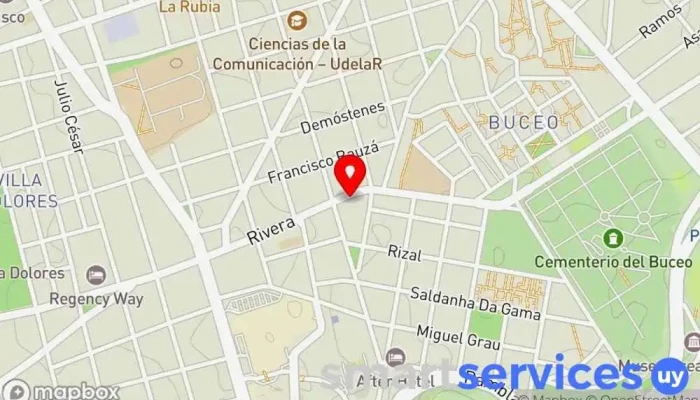 mapa de RedOro Emisora de radio en Montevideo