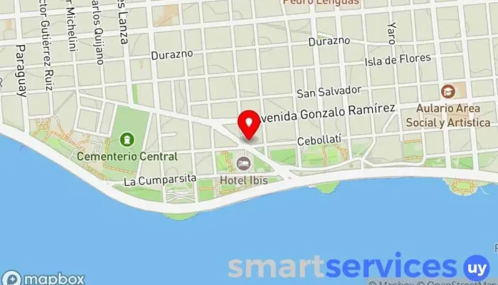 mapa de Redpag. Puerto Palermo Institución financiera en Montevideo
