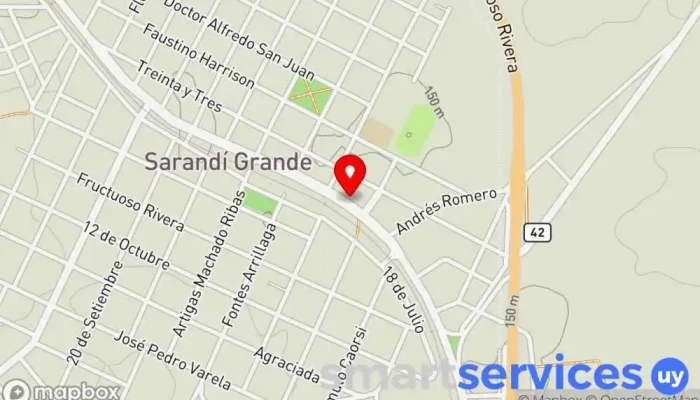 mapa de Redpago Sarandí grande Oficina de la Administración en Sarandí Grande