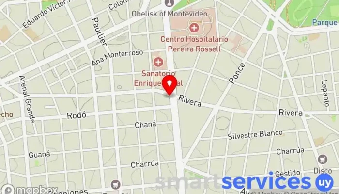 mapa de Redpagos - Cambio Sir Institución financiera, Servicio de transferencias de dinero en Montevideo