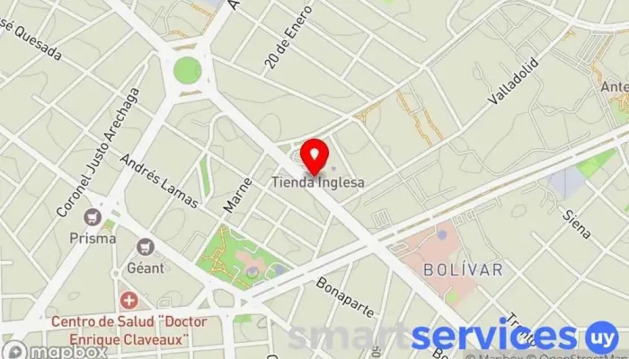 mapa de RedPagos - Tienda Inglesa Propios Banco en Montevideo