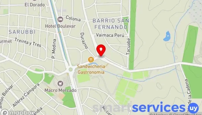mapa de Redpagos Aeromar Institución financiera en Punta del Este