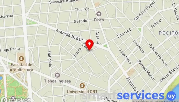 mapa de Redpagos Agencia 427 Institución financiera, Oficina de cambio de divisas en Montevideo