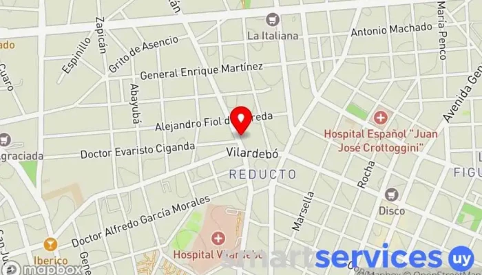 mapa de Redpagos Al toque Institución financiera en Montevideo