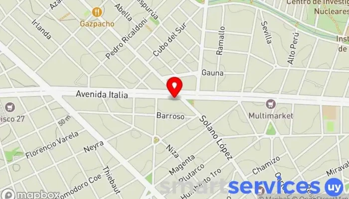 mapa de Redpagos Altercambio Institución financiera en Montevideo