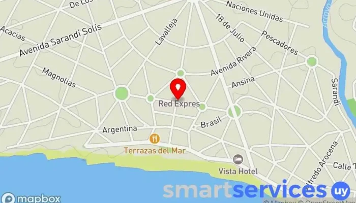 mapa de Redpagos Bachino Institución financiera en La Floresta