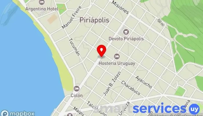 mapa de Redpagos Barraca Maldonado Institución financiera en Piriápolis