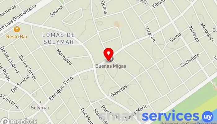 mapa de Redpagos Buenas Migas Institución financiera en Ciudad de la Costa