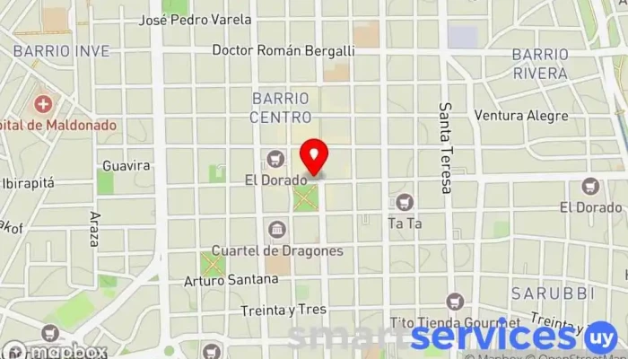 mapa de Redpagos Cambio Bacacay Institución financiera en Maldonado