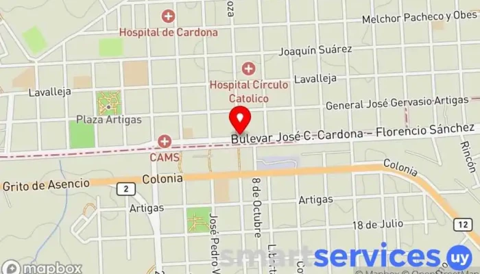 mapa de RedPagos cambio cajero Banco en Cardona