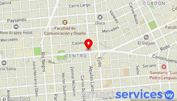 mapa de Redpagos Cambio Europa Hípica Yaguarón Institución financiera en Montevideo