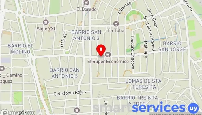 mapa de Redpagos Cambio Maiorano Institución financiera en Maldonado
