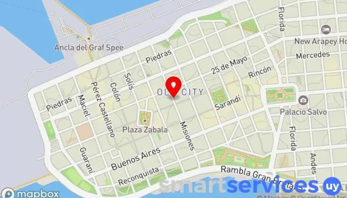 mapa de Redpagos Cambio Varlix Institución financiera en Montevideo