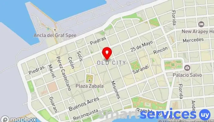 mapa de Redpagos Cambio Velso Ciudad Vieja Institución financiera en Montevideo