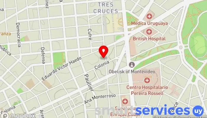 mapa de Redpagos COFAS Institución financiera en Montevideo