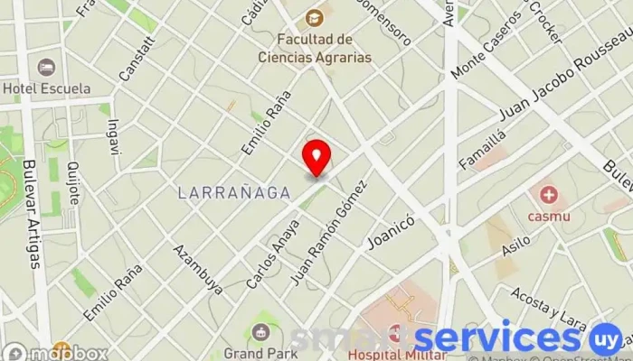 mapa de Redpagos del Boulevard Institución financiera en Montevideo